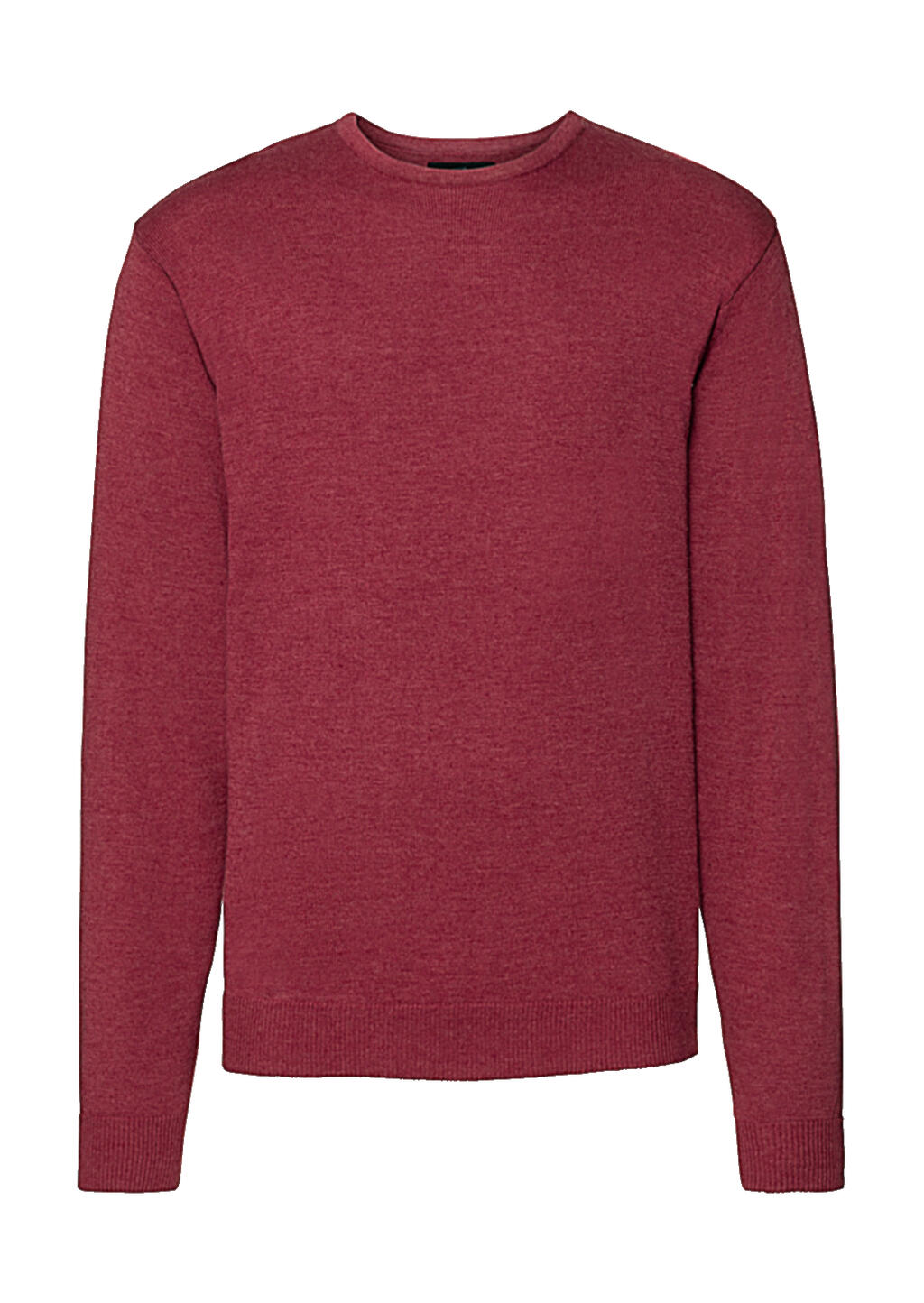  Men's Crew Neck Knitted Pullover in Farbe Cranberry Marl