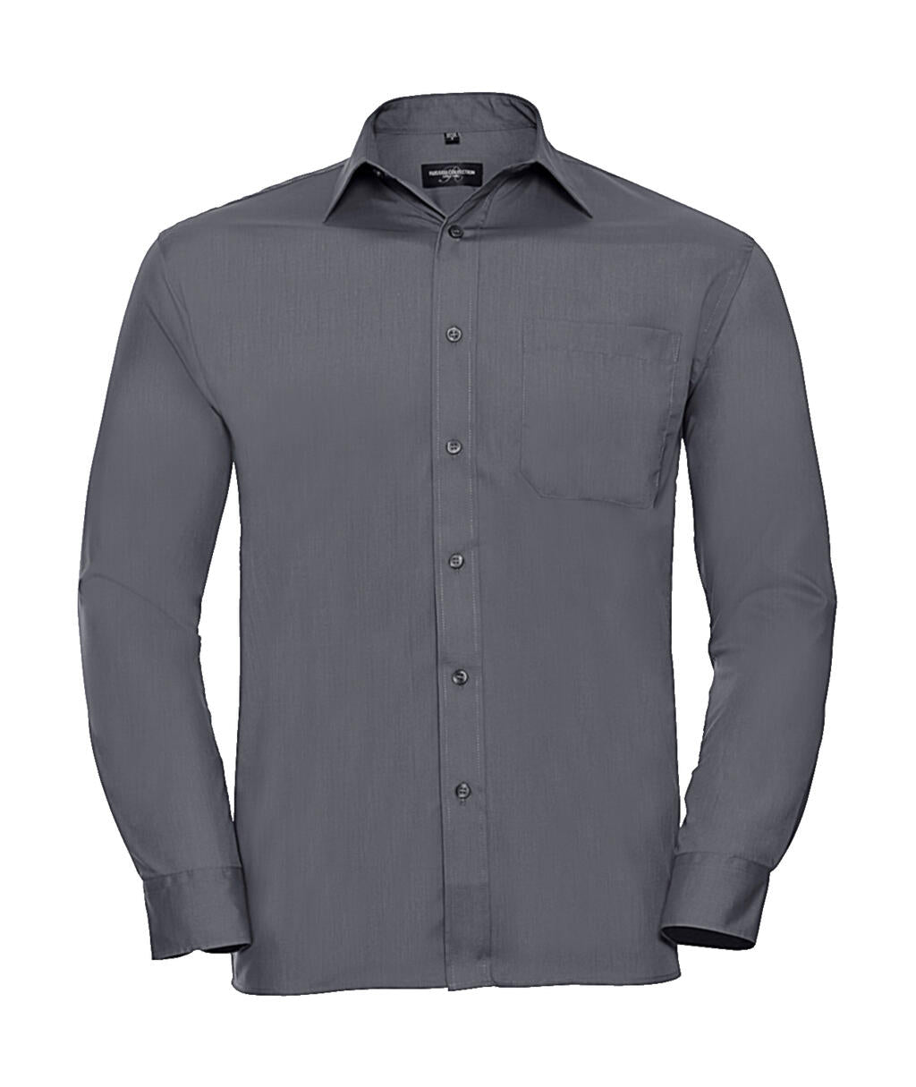  Poplin Shirt LS in Farbe Convoy Grey