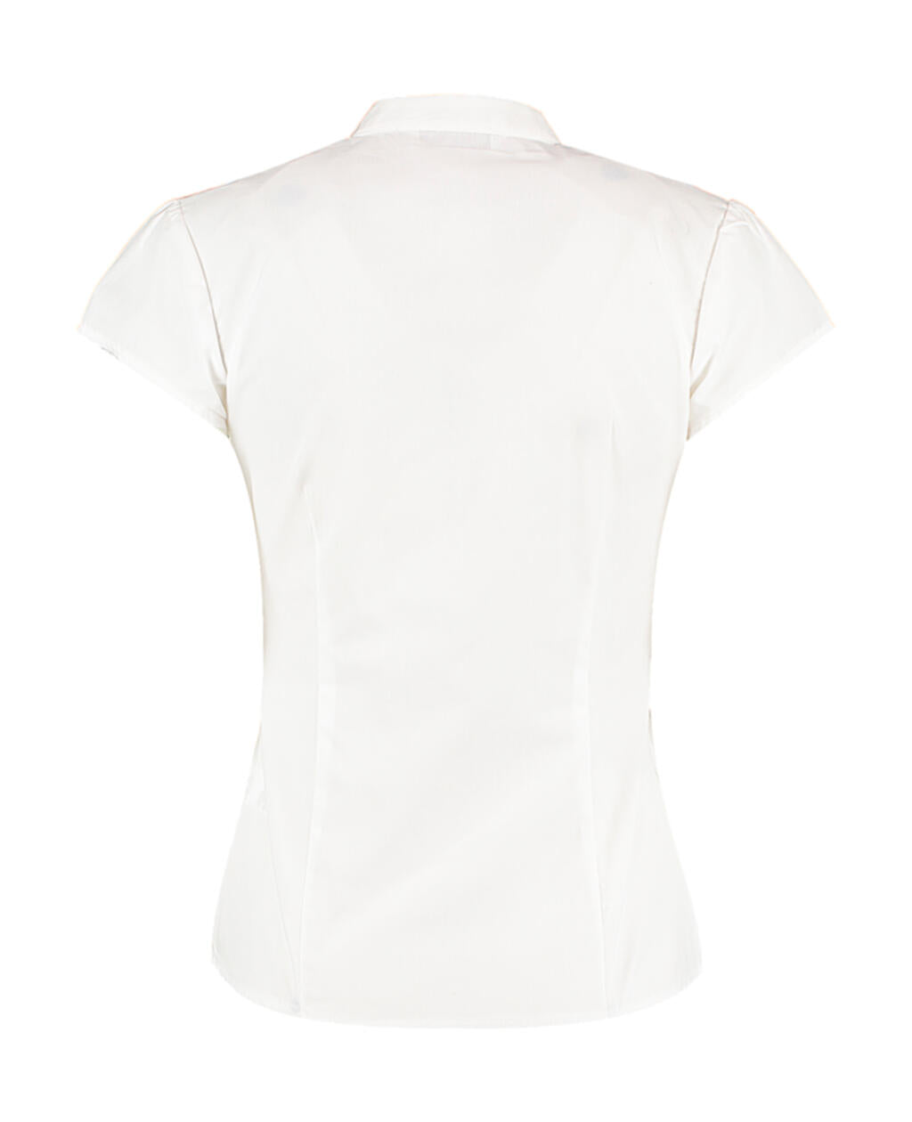  Women's Tailored Fit Mandarin Collar Blouse SSL in Farbe White