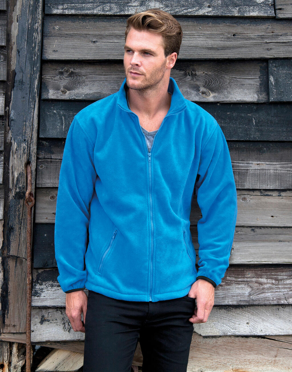  Fashion Fit Outdoor Fleece in Farbe Black