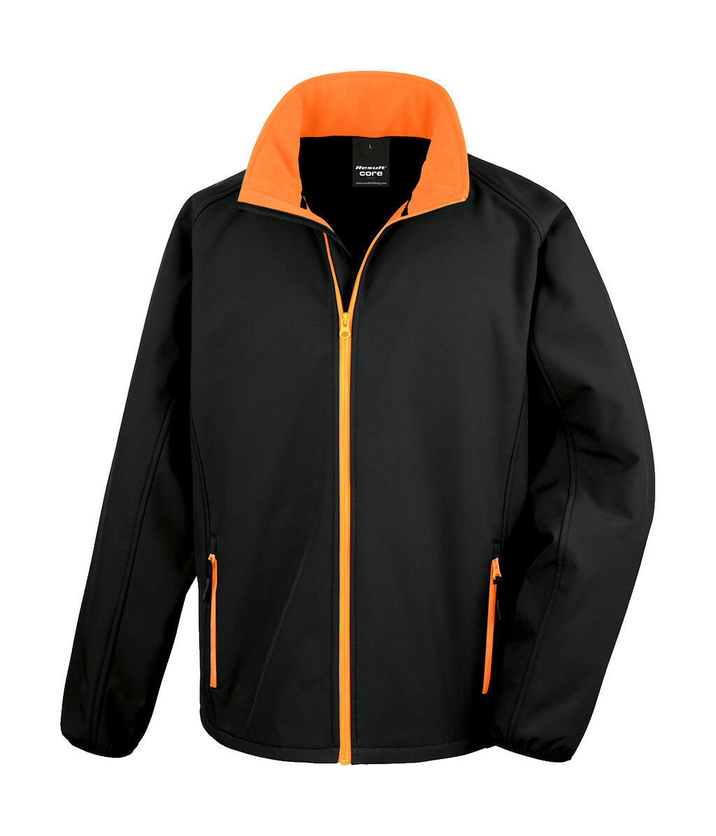 Printable Softshell Jacket in Farbe Black/Orange