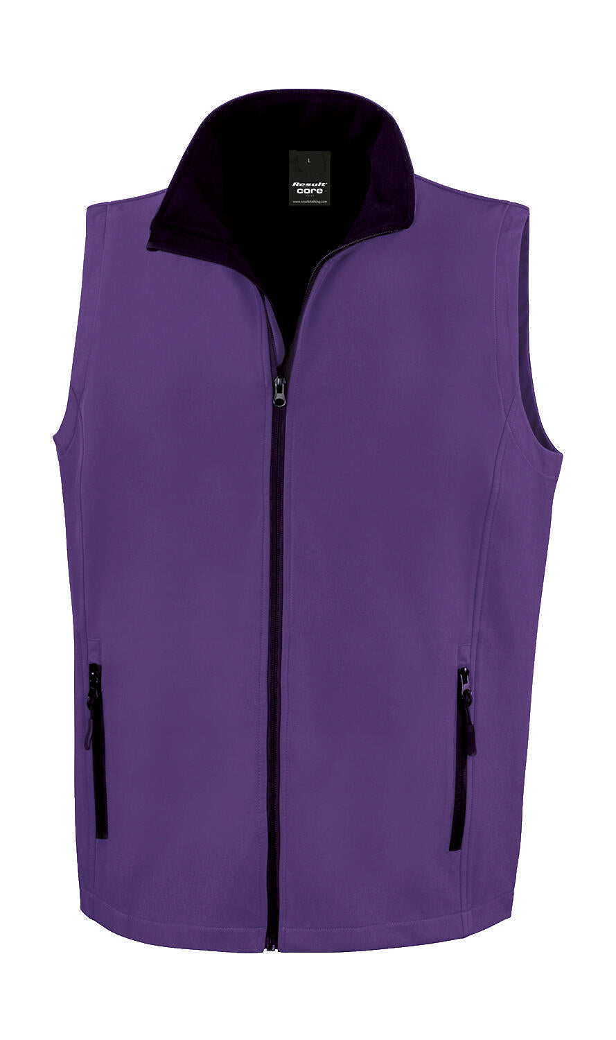  Men's Printable Softshell Bodywarmer in Farbe Purple/Black