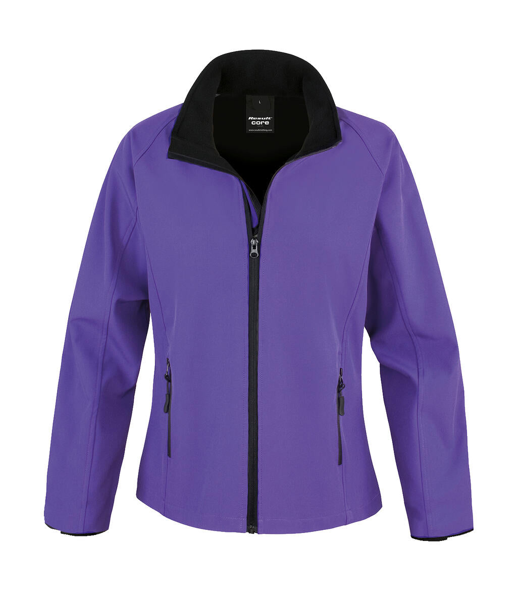  Ladies' Printable Softshell Jacket in Farbe Purple/Black