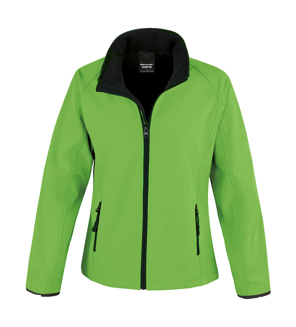  Ladies' Printable Softshell Jacket in Farbe Vivid Green/Black