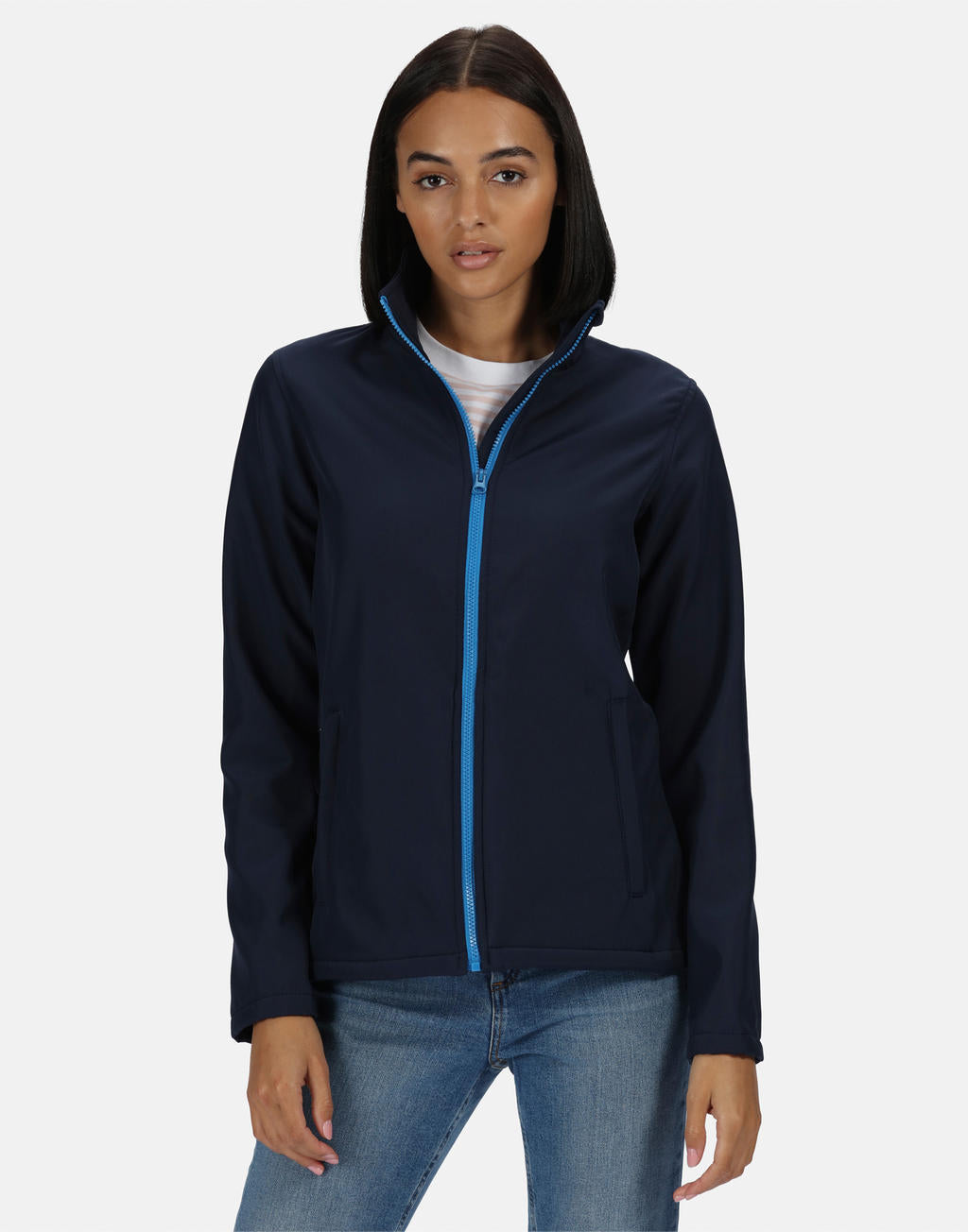  Women's Ablaze Printable Softshell in Farbe White/Light Steel