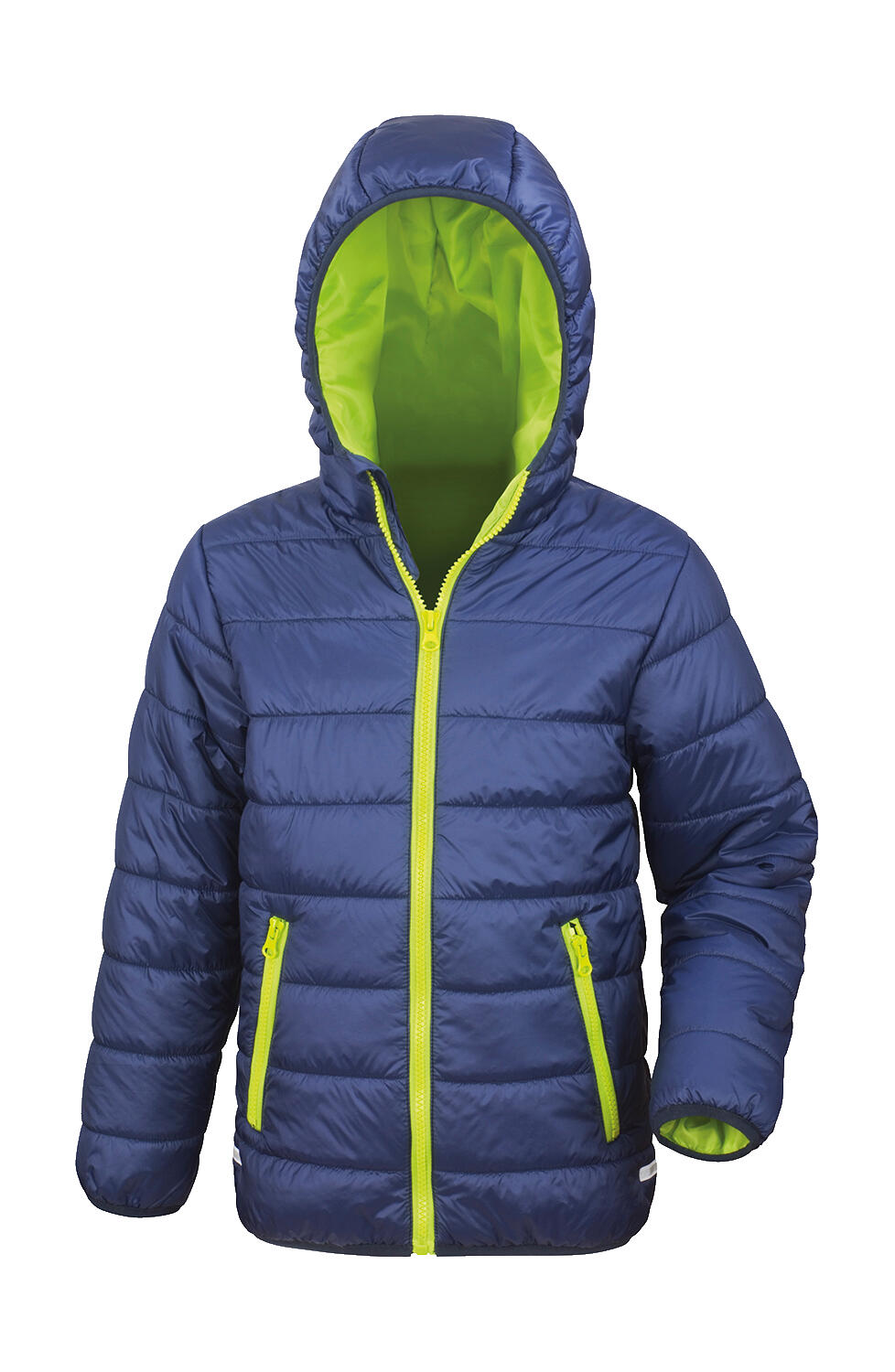  Junior/Youth Soft Padded Jacket in Farbe Navy/Lime