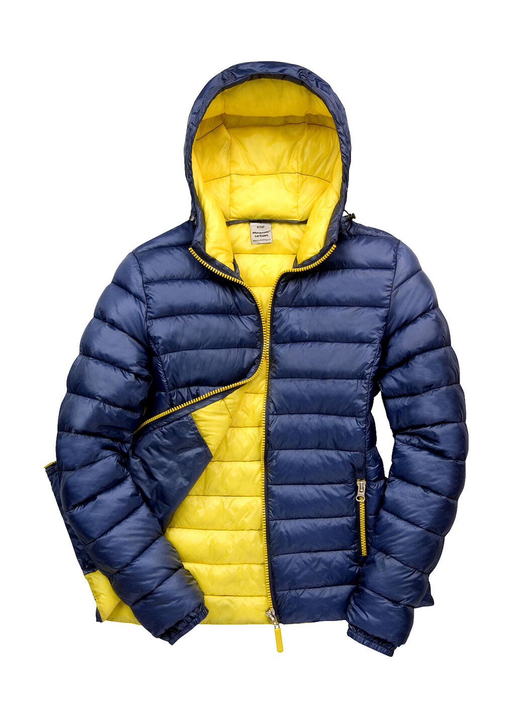  Ladies' Snow Bird Hooded Jacket in Farbe Navy/Yellow