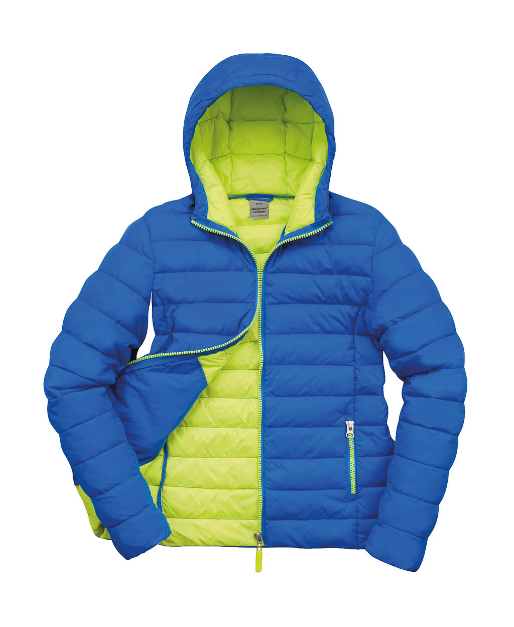  Ladies' Snow Bird Hooded Jacket in Farbe Ocean Blue/Lime Punch