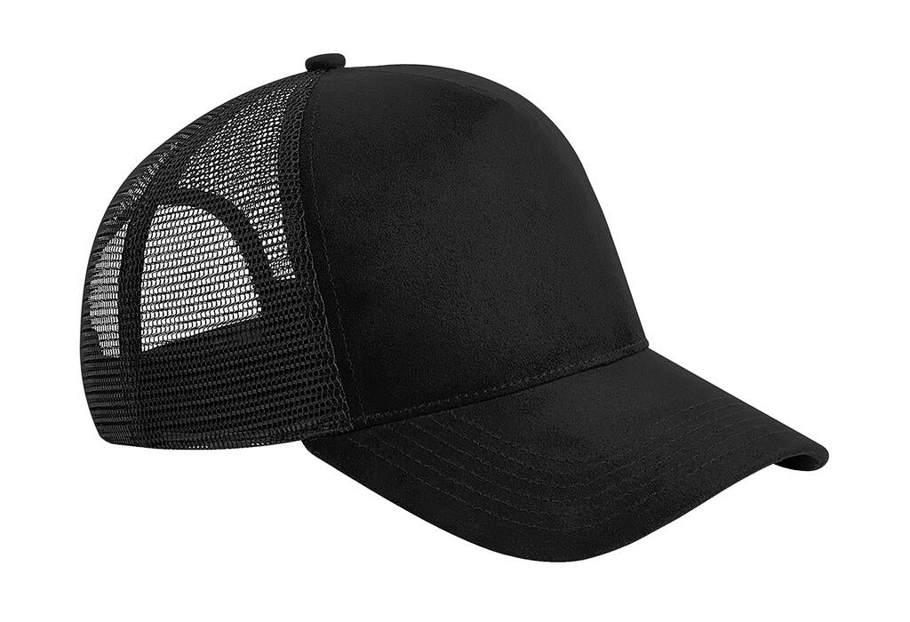  Suede Snapback Trucker in Farbe Black