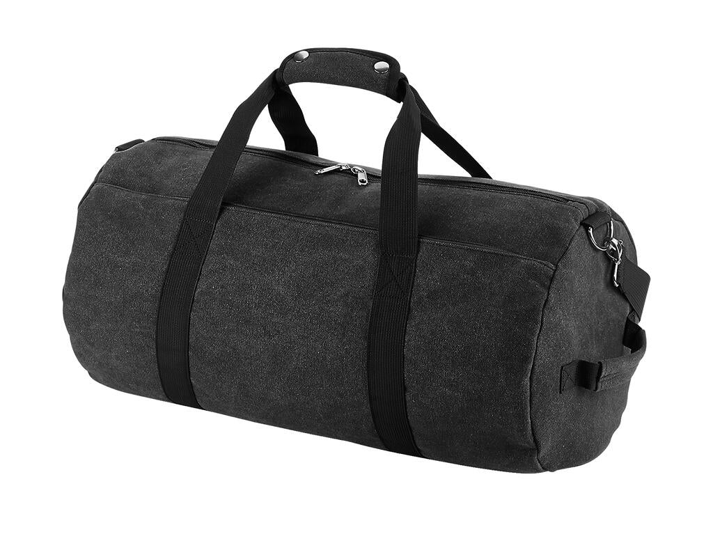  Vintage Canvas Barrel Bag in Farbe Vintage Black