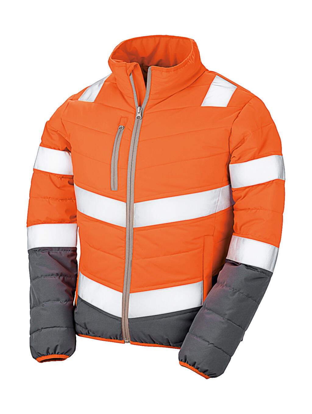  Women's Soft Padded Safety Jacket in Farbe Fluo Orange/Grey