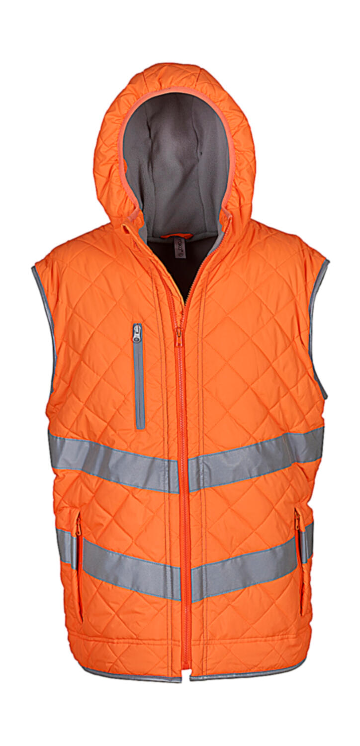  Fluo Kensington Hooded Gilet  in Farbe Fluo Orange