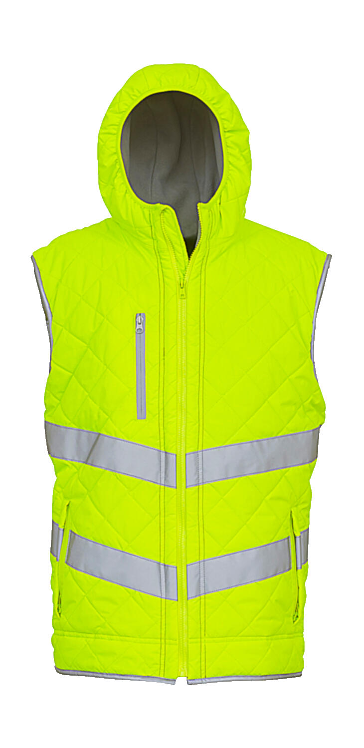 Fluo Kensington Hooded Gilet  in Farbe Fluo Yellow