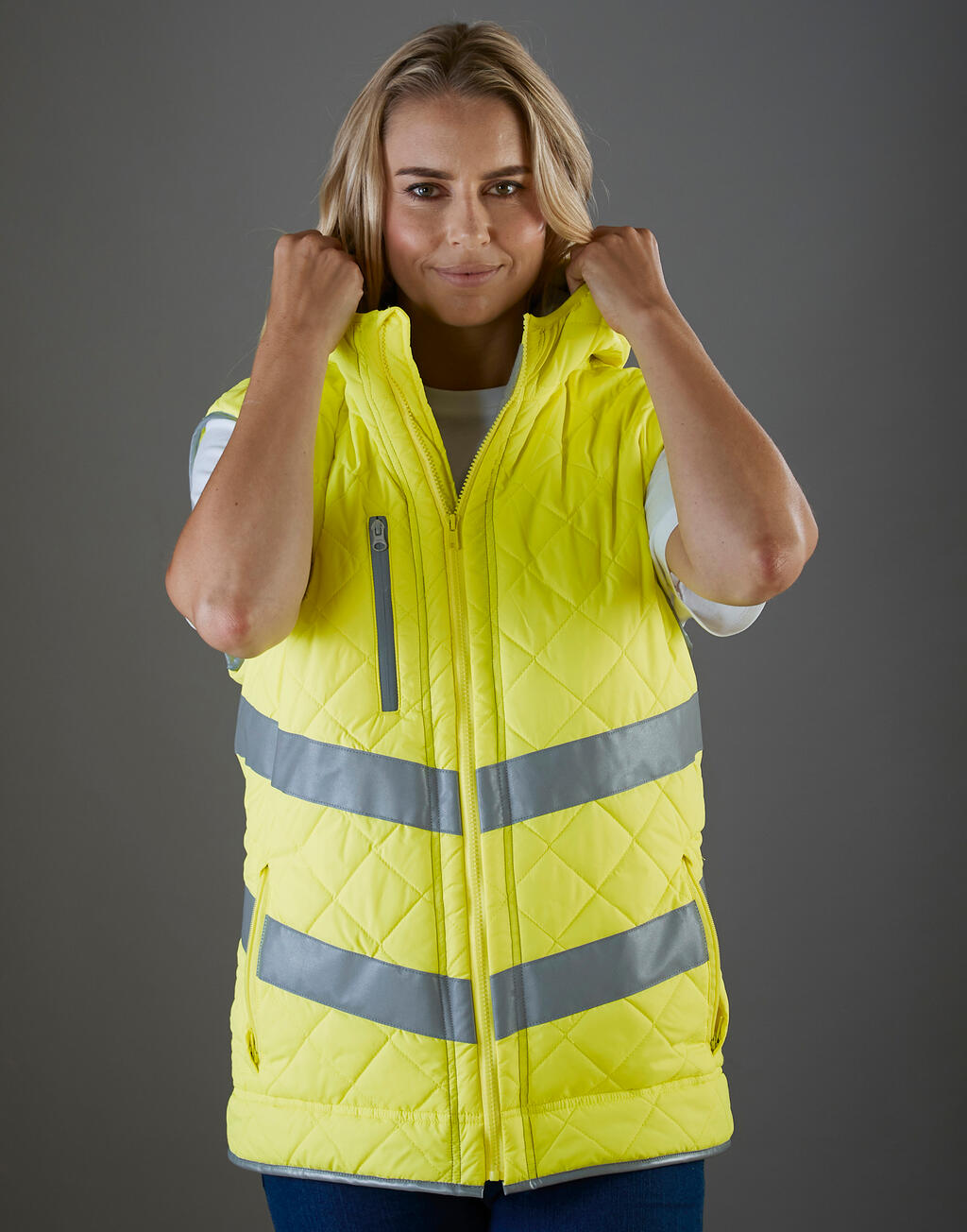  Fluo Kensington Hooded Gilet  in Farbe Fluo Orange
