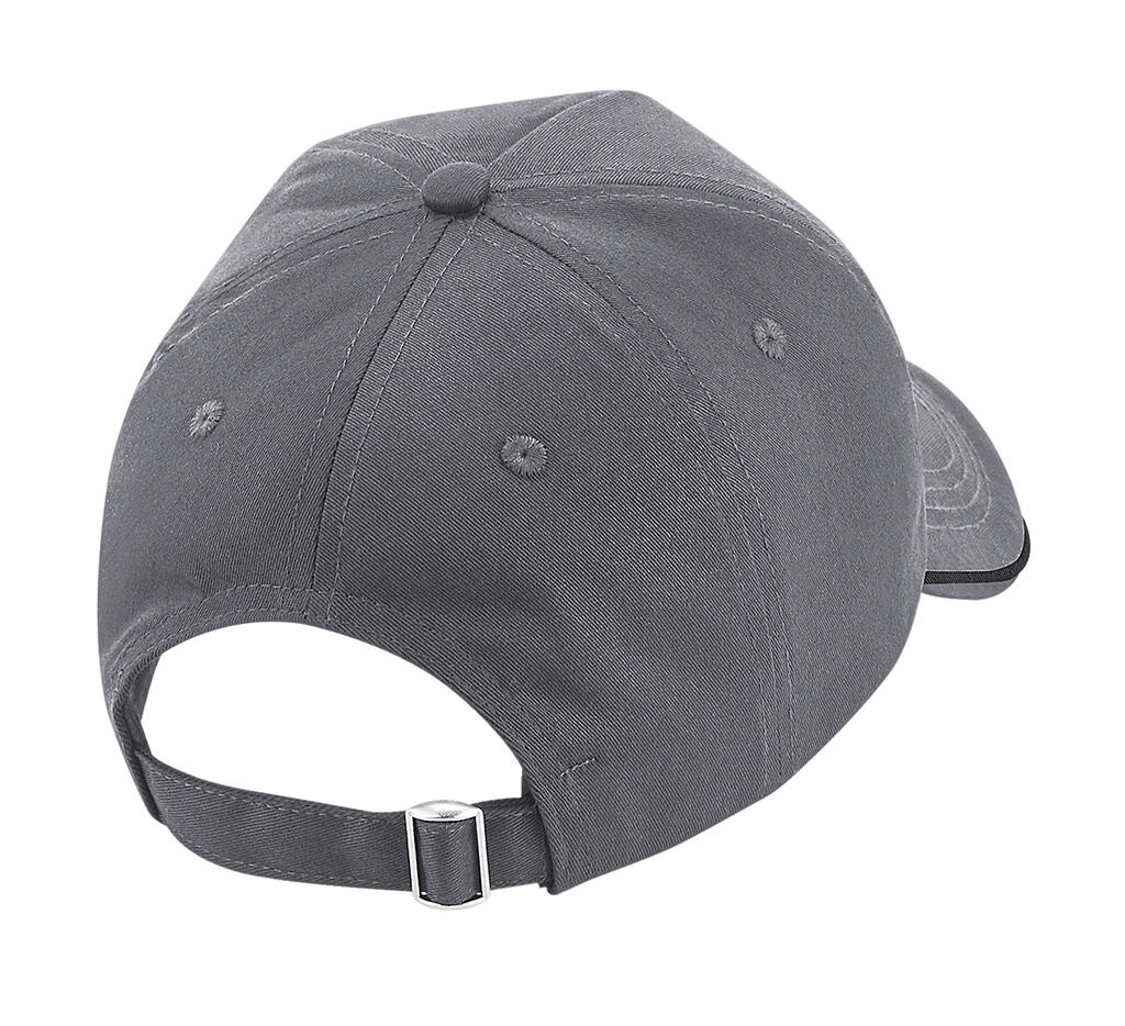  Authentic 5 Panel Cap - Piped Peak in Farbe White/French Navy