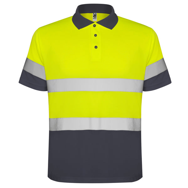 Hochsichtbares Poloshirt Polaris  in Farbe Lead/Fluor Yellow