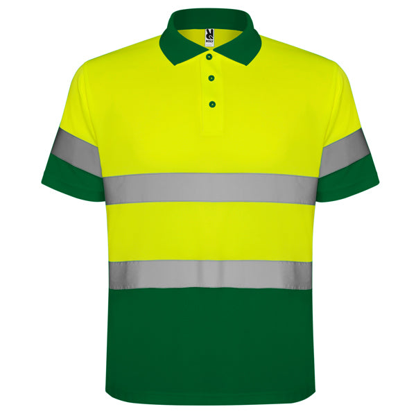 Hochsichtbares Poloshirt Polaris  in Farbe Garden Green/Fluor Yellow