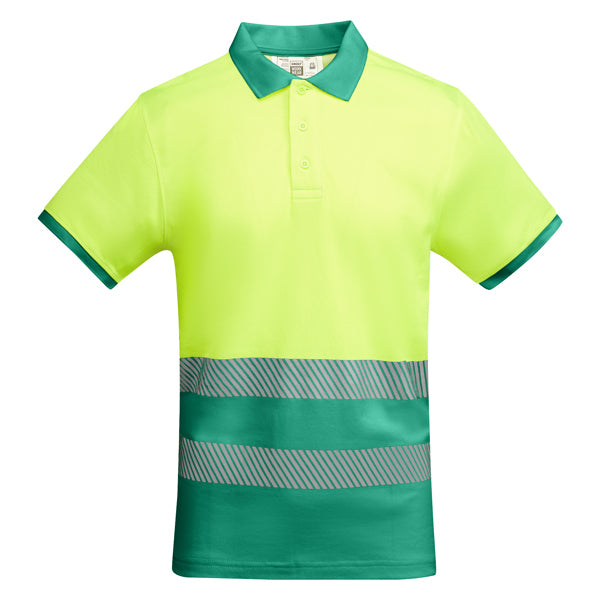 Hochsichtbares Poloshirt Atrio  in Farbe Garden Green/Fluor Yellow