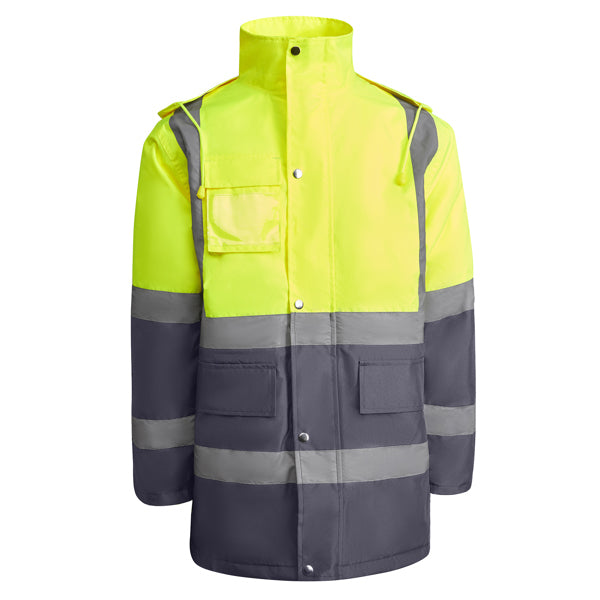Hochsichtbarer Parka Merak  in Farbe Lead/Fluor Yellow