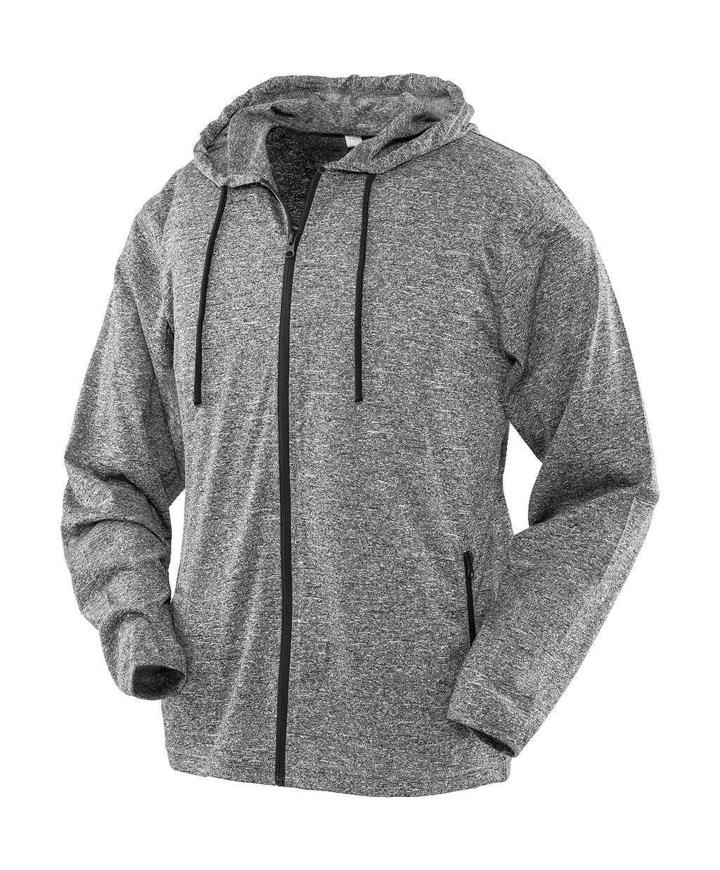  Women's Hooded Tee-Jacket in Farbe Marl Grey