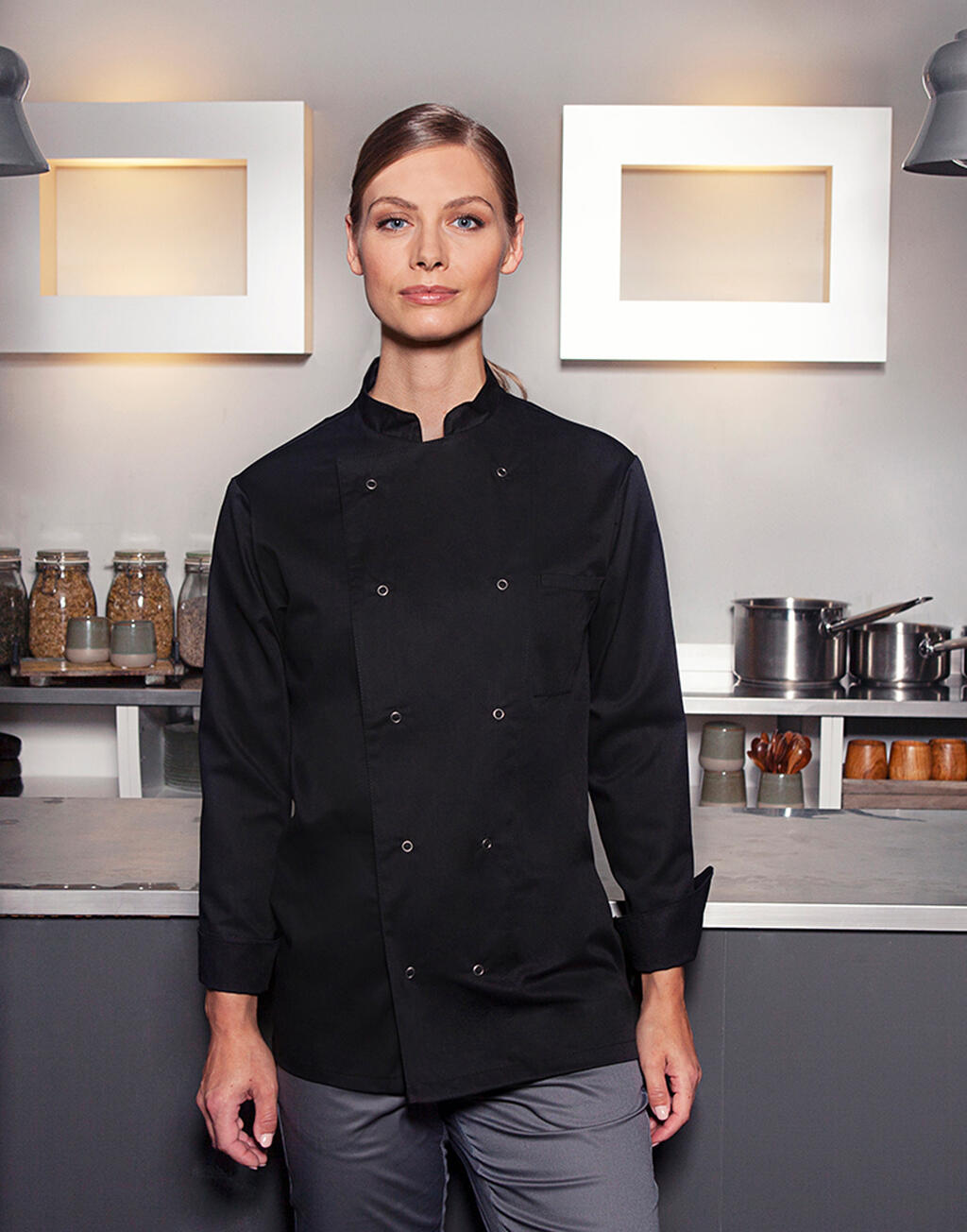  Chef Jacket Basic Unisex in Farbe White