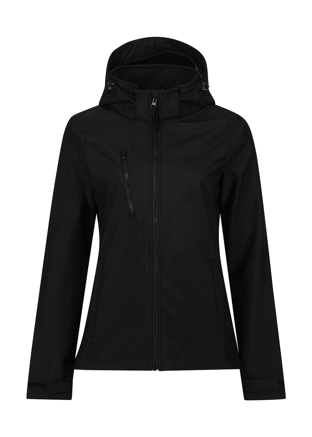  Women's Venturer 3-Layer Hooded Softshell Jacket in Farbe Black