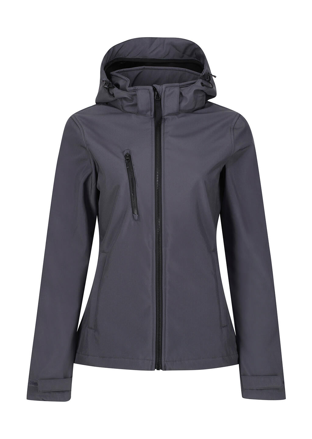  Women's Venturer 3-Layer Hooded Softshell Jacket in Farbe Seal Grey/Black