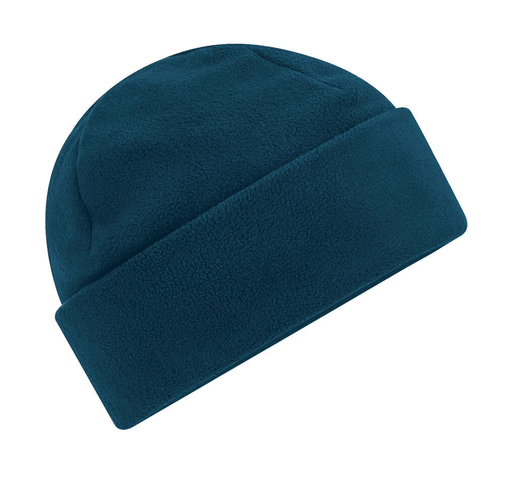  Recycled Fleece Cuffed Beanie in Farbe Petrol