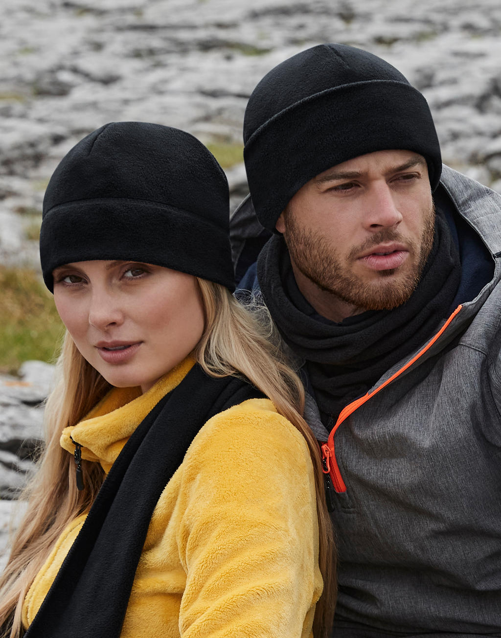  Recycled Fleece Pull-On Beanie in Farbe Black