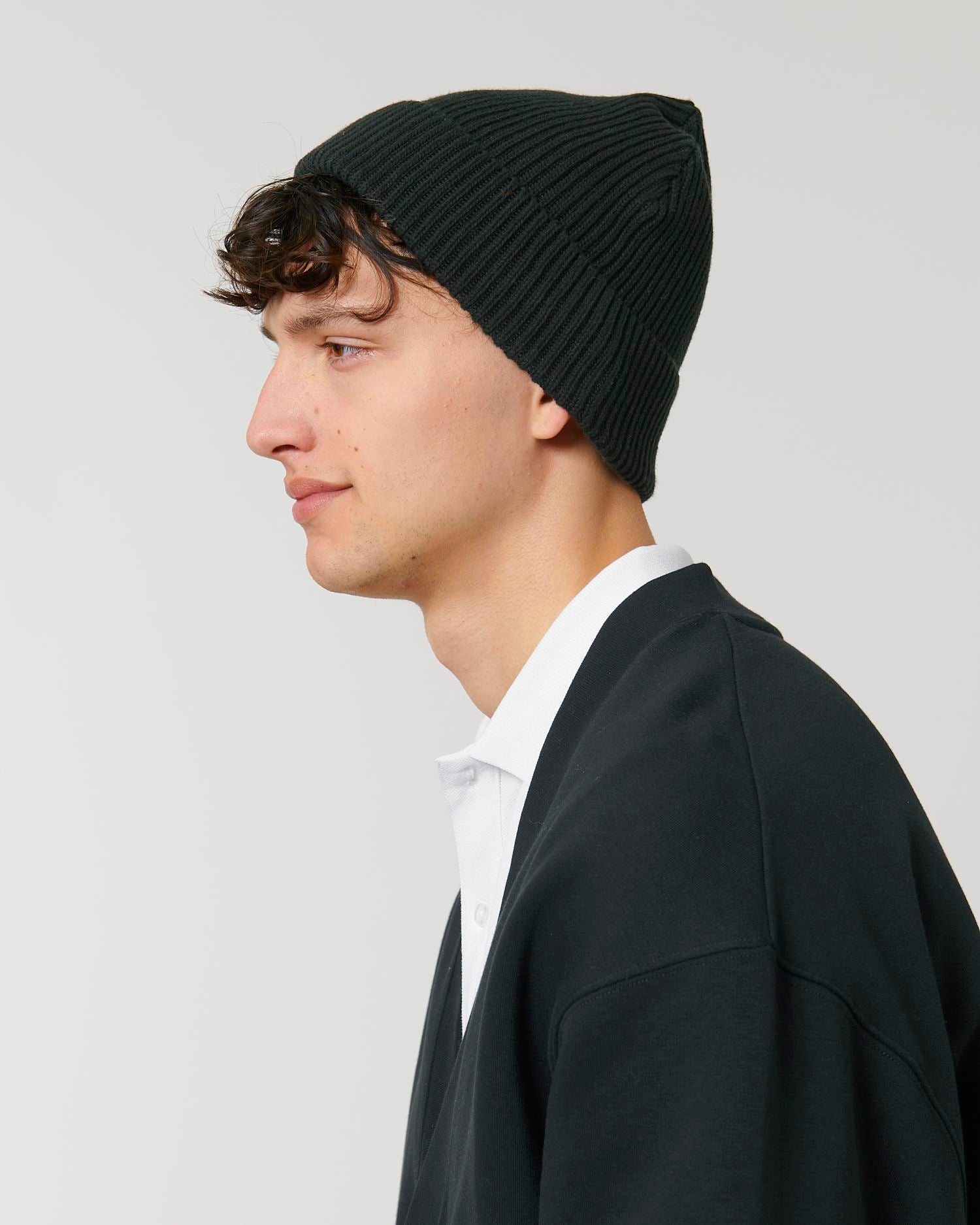  Fisherman Beanie in Farbe Black