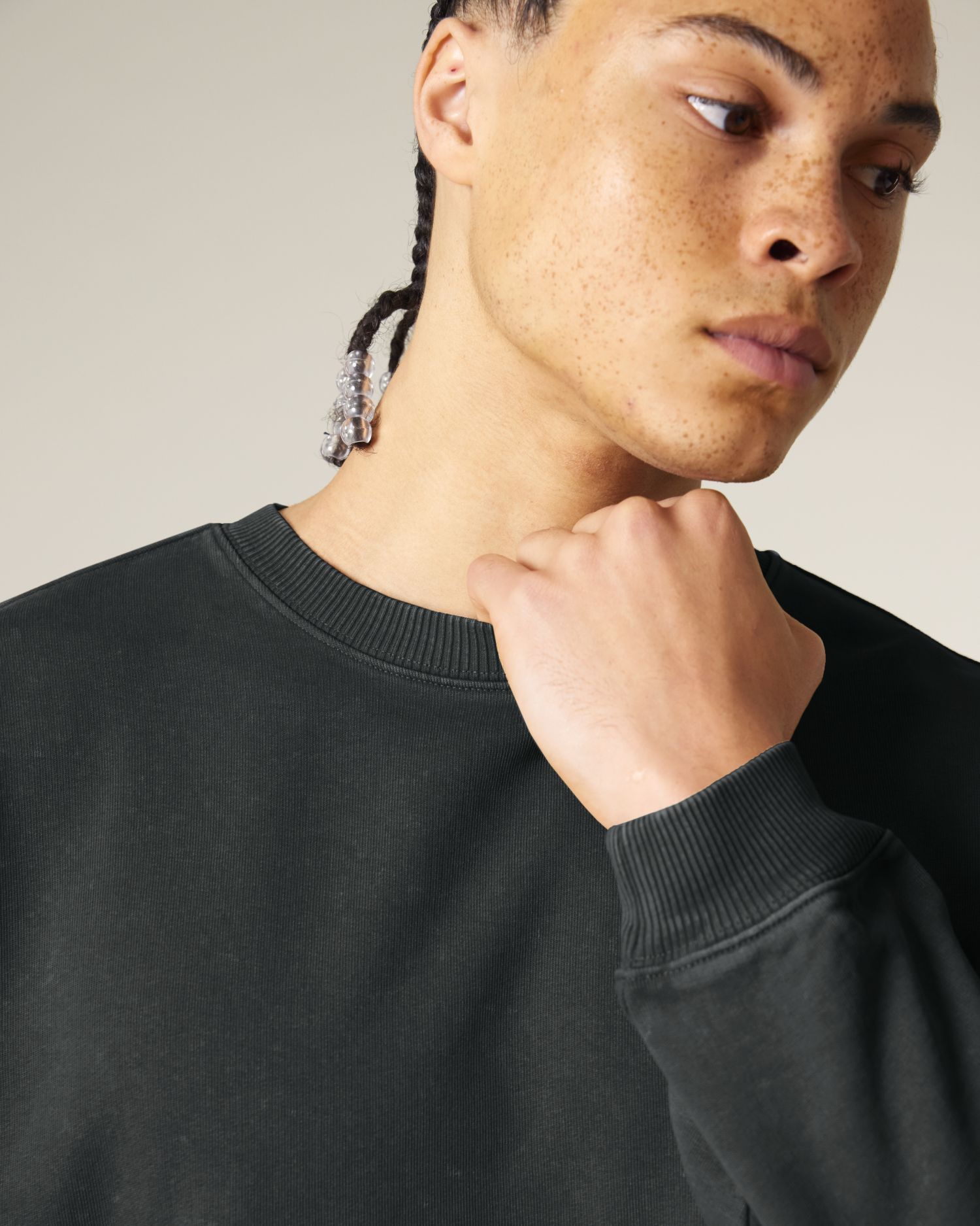 Sweatshirt Radder 2.0 Vintage in Farbe G. Dyed Black Rock