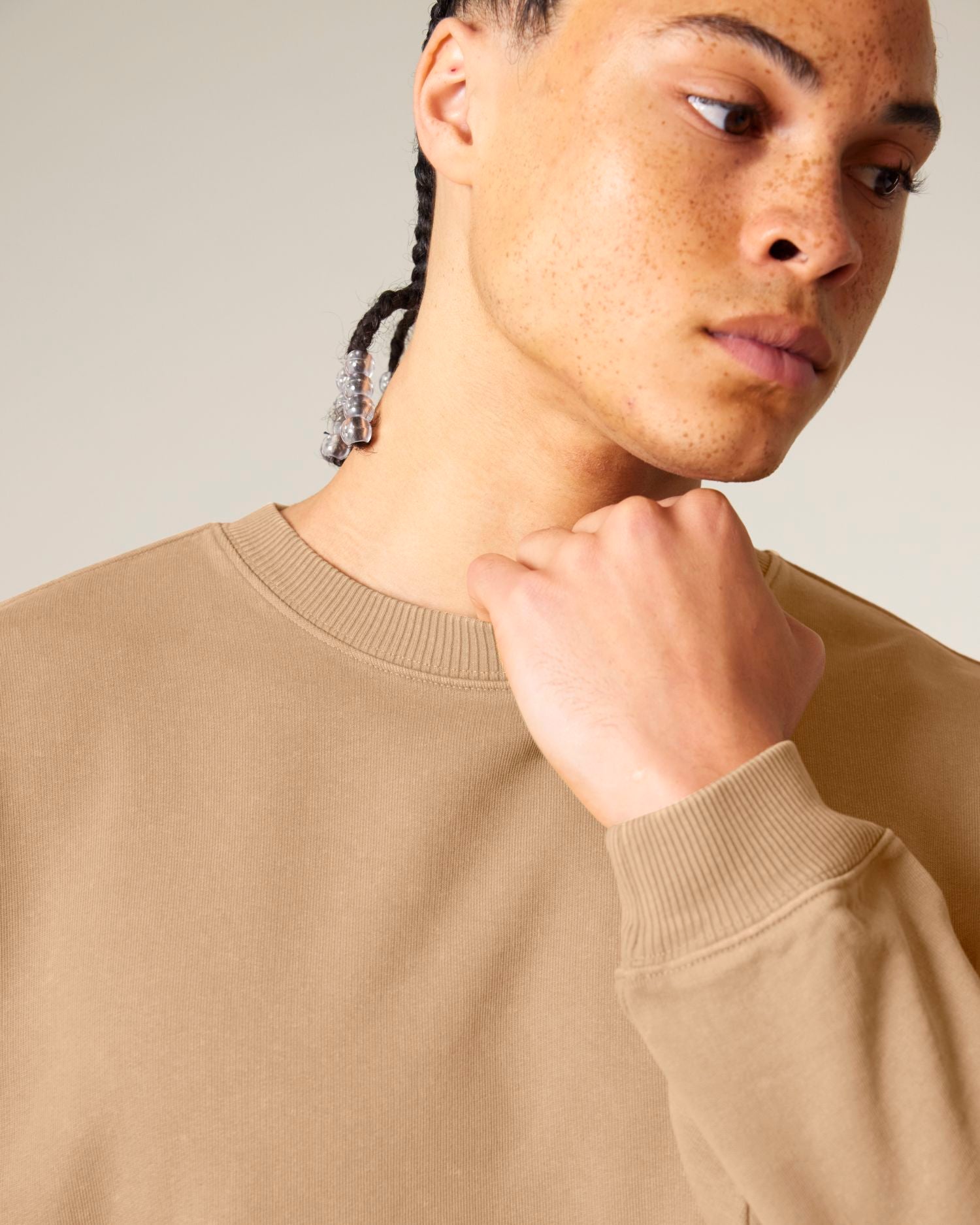 Sweatshirt Radder 2.0 Vintage in Farbe G. Dyed Latte
