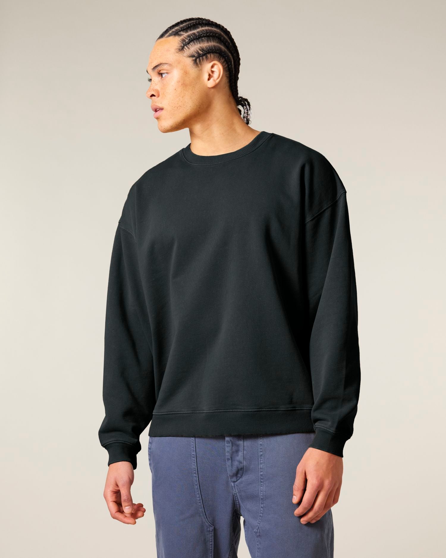 Sweatshirt Radder 2.0 Vintage in Farbe G. Dyed Black Rock
