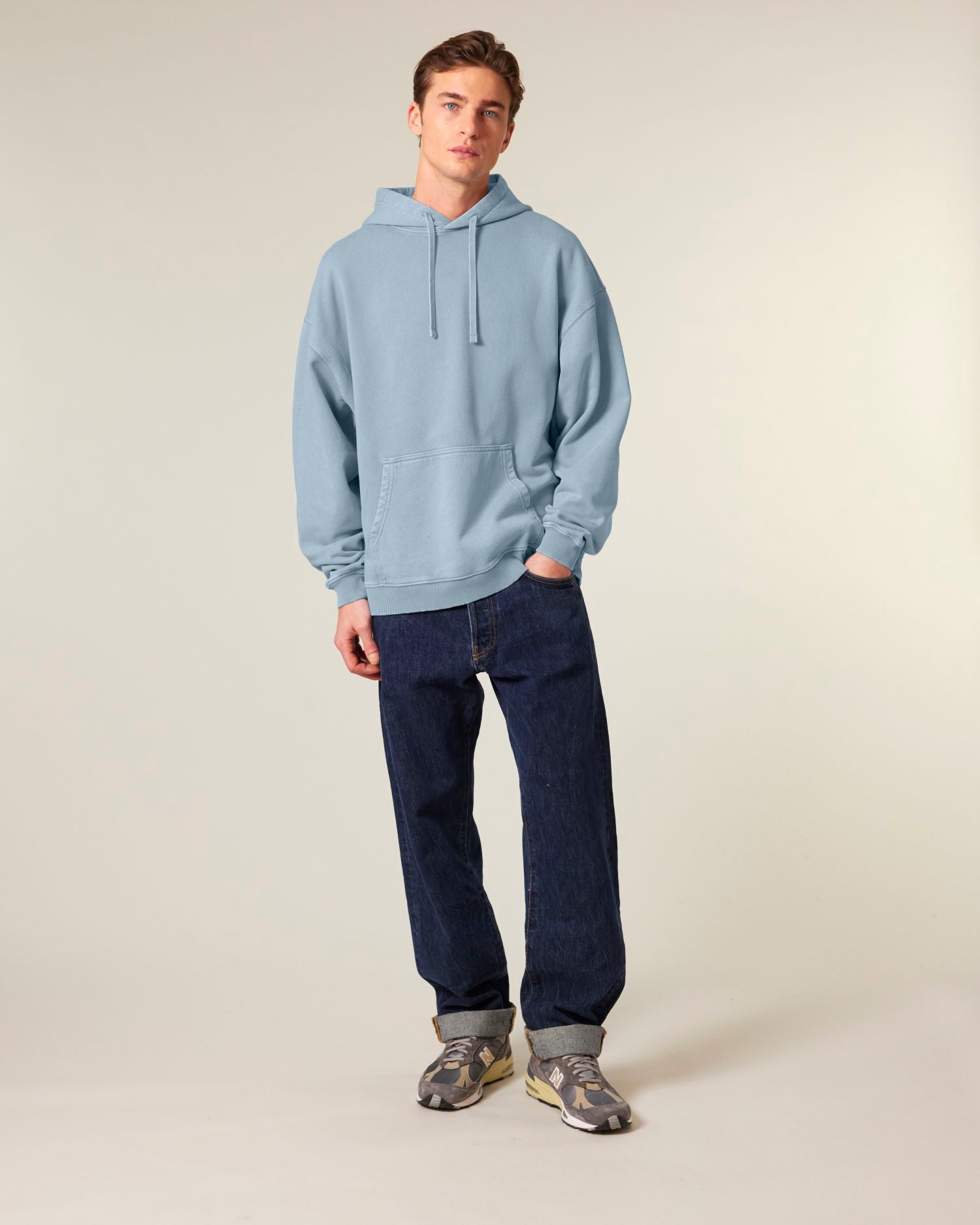 Hoodie Slammer 2.0 vintage in Farbe G. Dyed Blue Stone