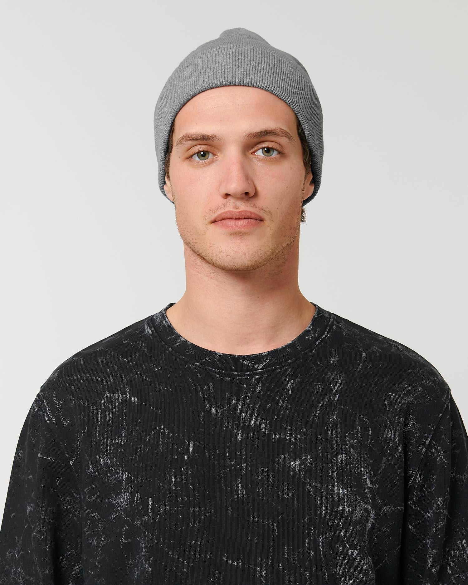  Rib Beanie in Farbe Mid Heather Grey
