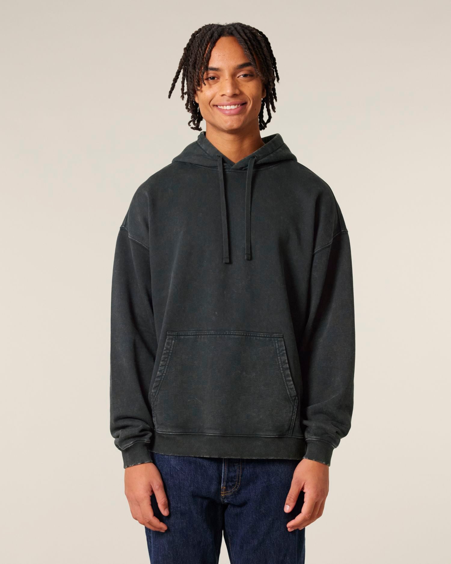 Hoodie Slammer 2.0 vintage in Farbe G. Dyed Black Rock