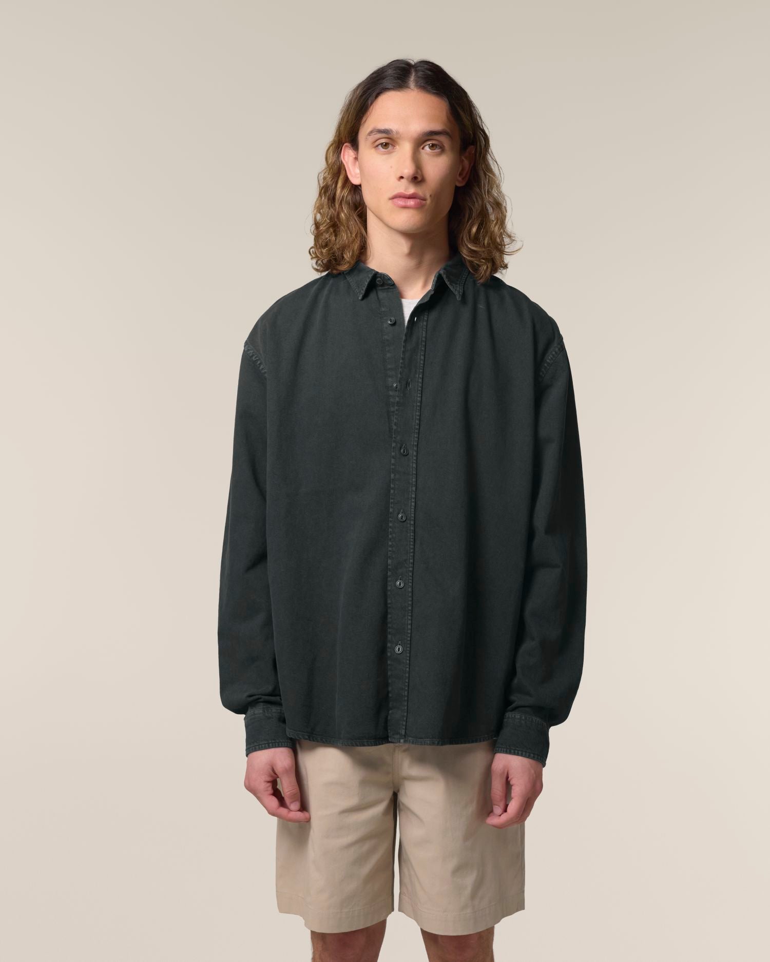 Hemd Worker Shirt in Farbe G. Dyed Black Rock
