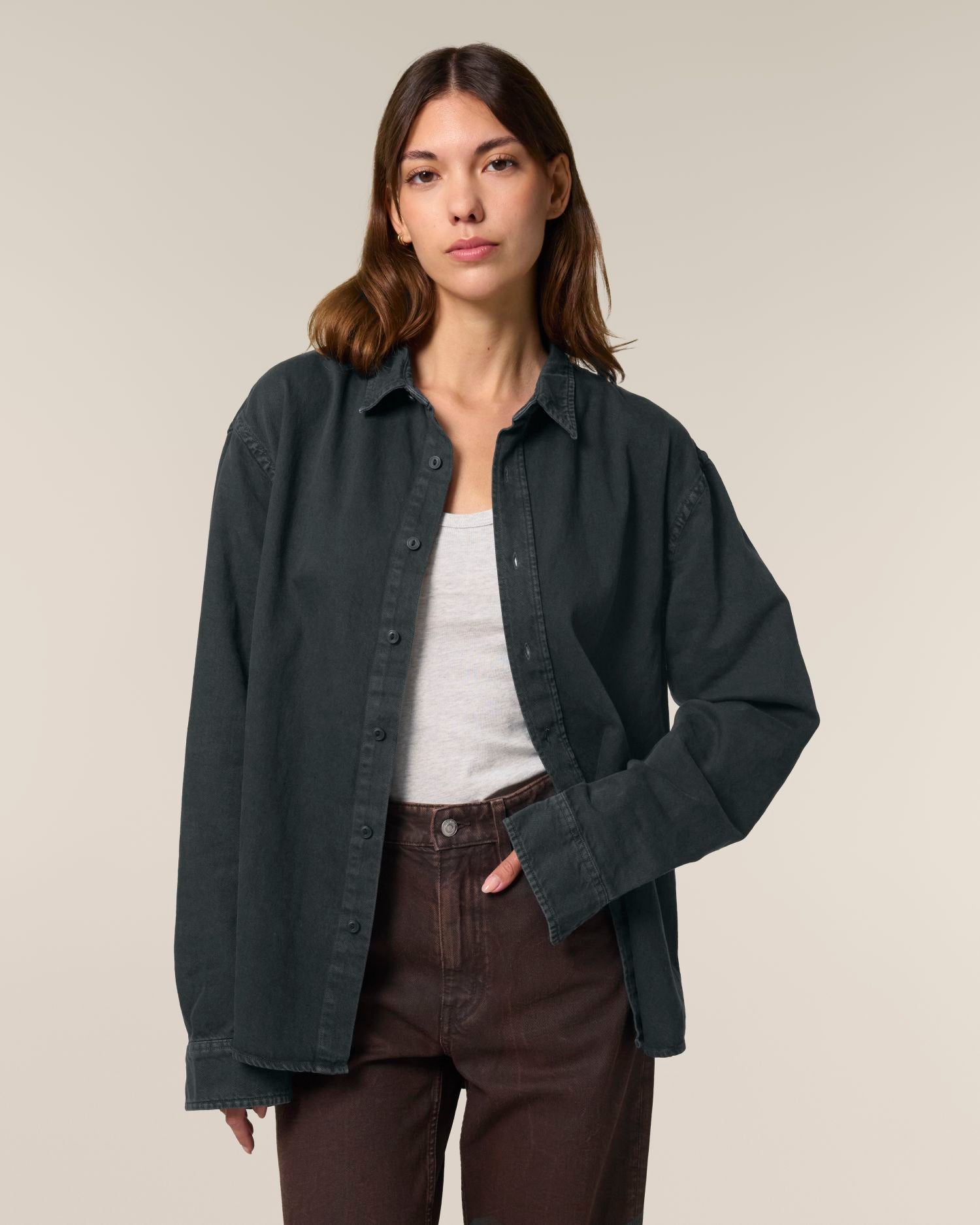 Hemd Worker Shirt in Farbe G. Dyed Black Rock