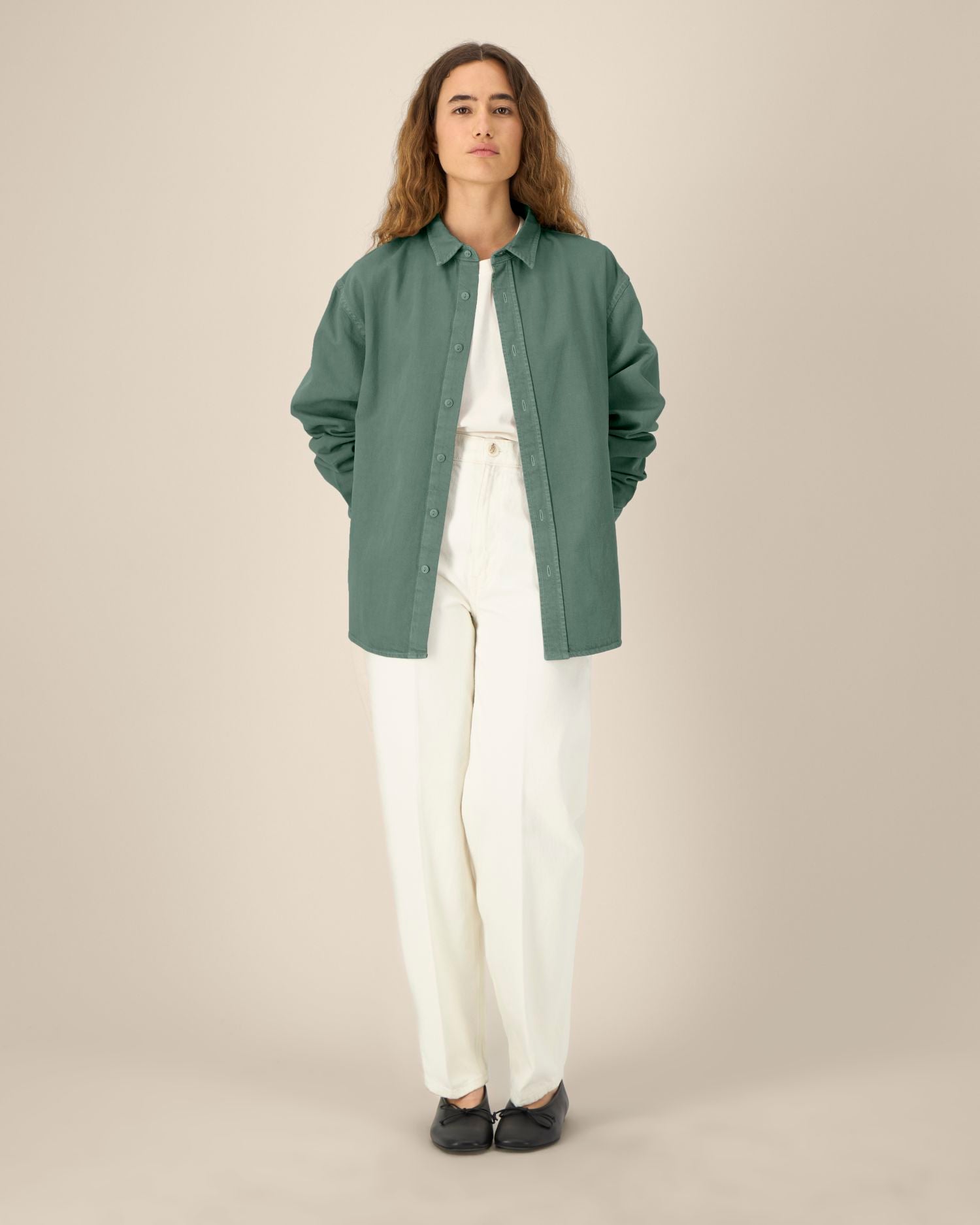 Worker Shirt in Farbe G. Dyed Green Bay