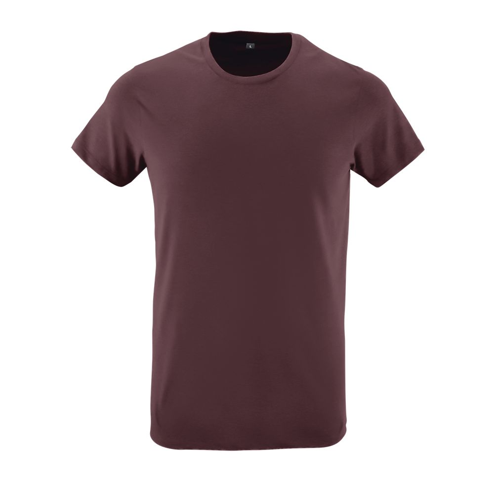 Regent Fit Herren Rundhals T-Shirt Fitted in Farbe Oxblood