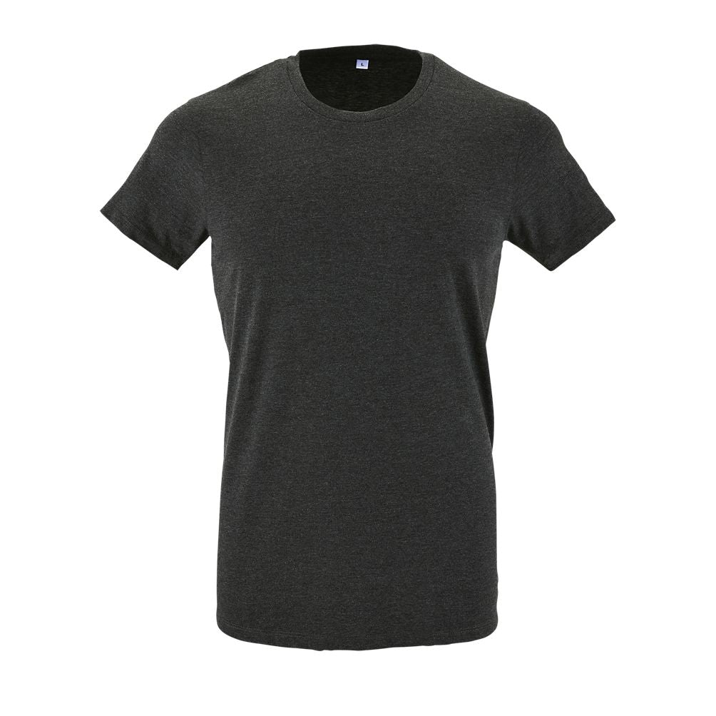 Regent Fit Herren Rundhals T-Shirt Fitted in Farbe Charcoal melange