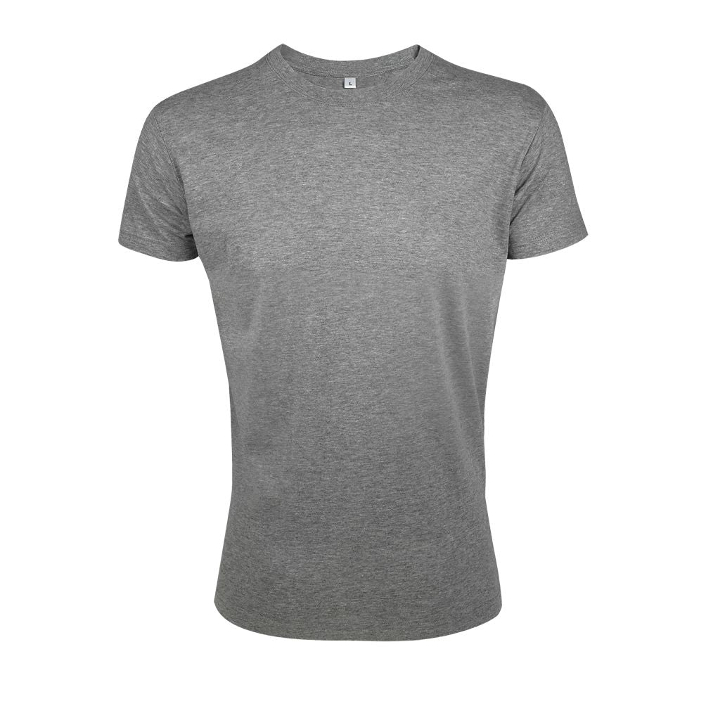 Regent Fit Herren Rundhals T-Shirt Fitted in Farbe Grey melange