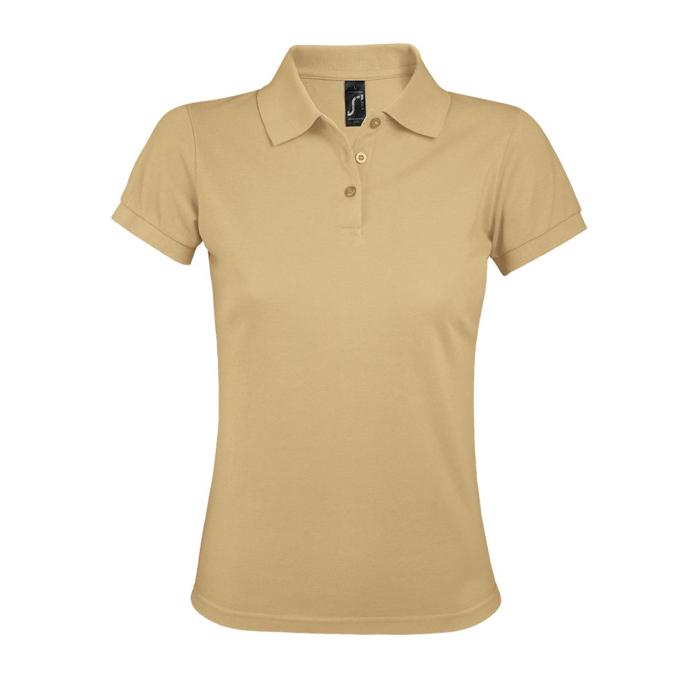 Prime Women Damen Polycotton Poloshirt Kurzarm in Farbe Sand