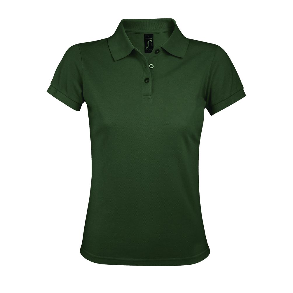 Prime Women Damen Polycotton Poloshirt Kurzarm in Farbe Bottle green