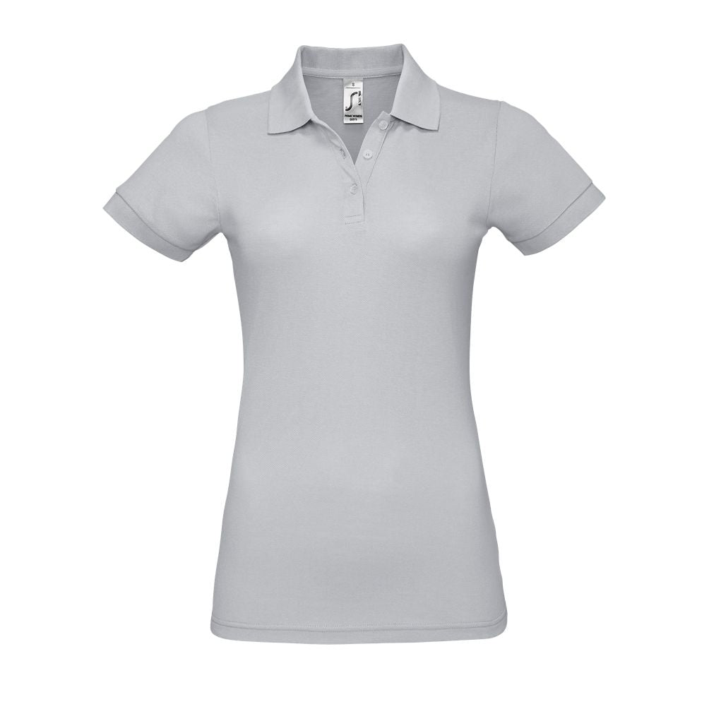 Prime Women Damen Polycotton Poloshirt Kurzarm in Farbe Pure grey