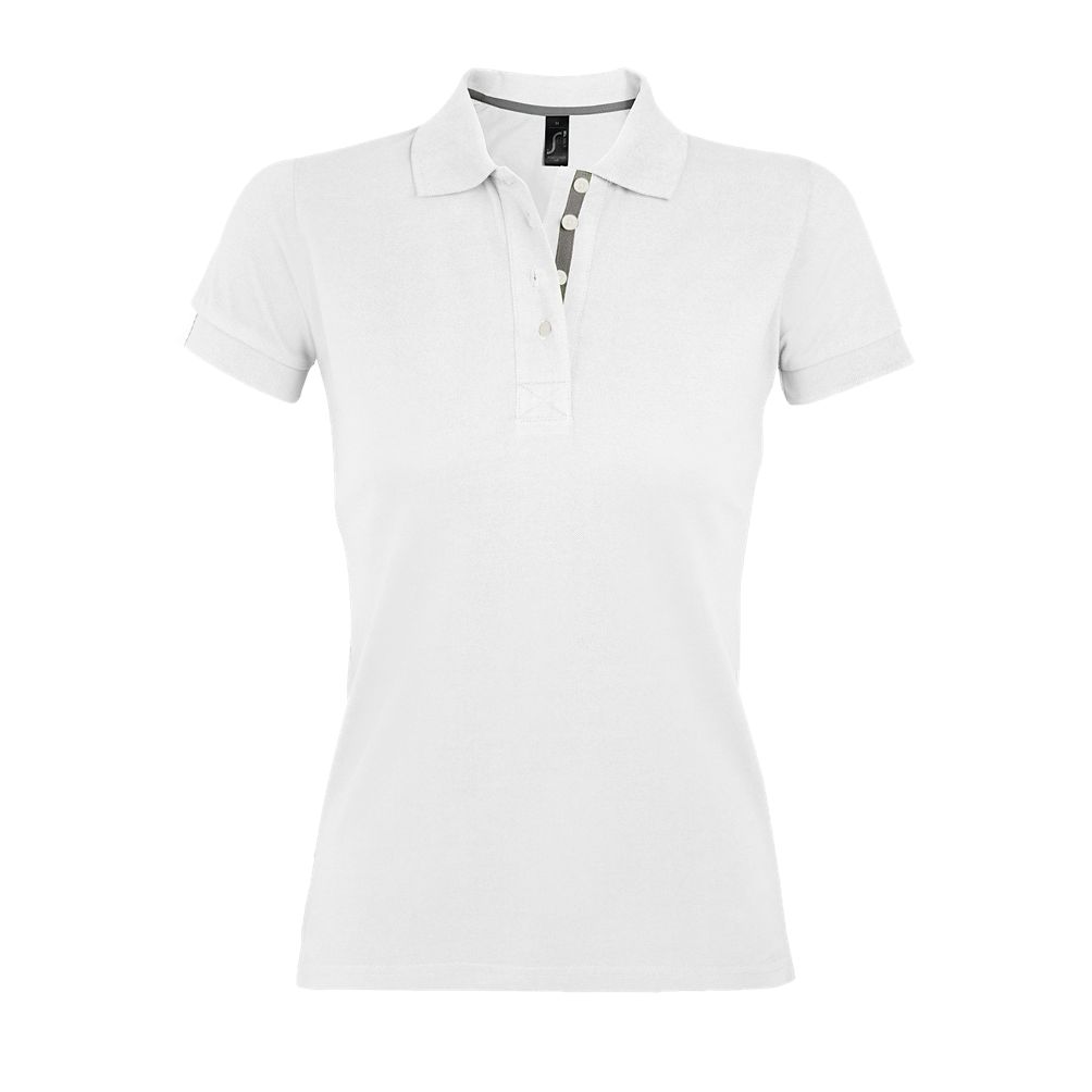 Portland Women Damen Poloshirt Kurzarm in Farbe White