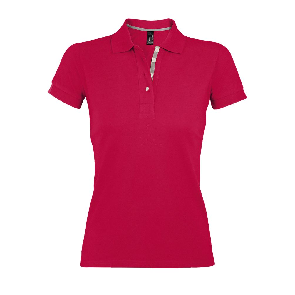 Portland Women Damen Poloshirt Kurzarm in Farbe Red