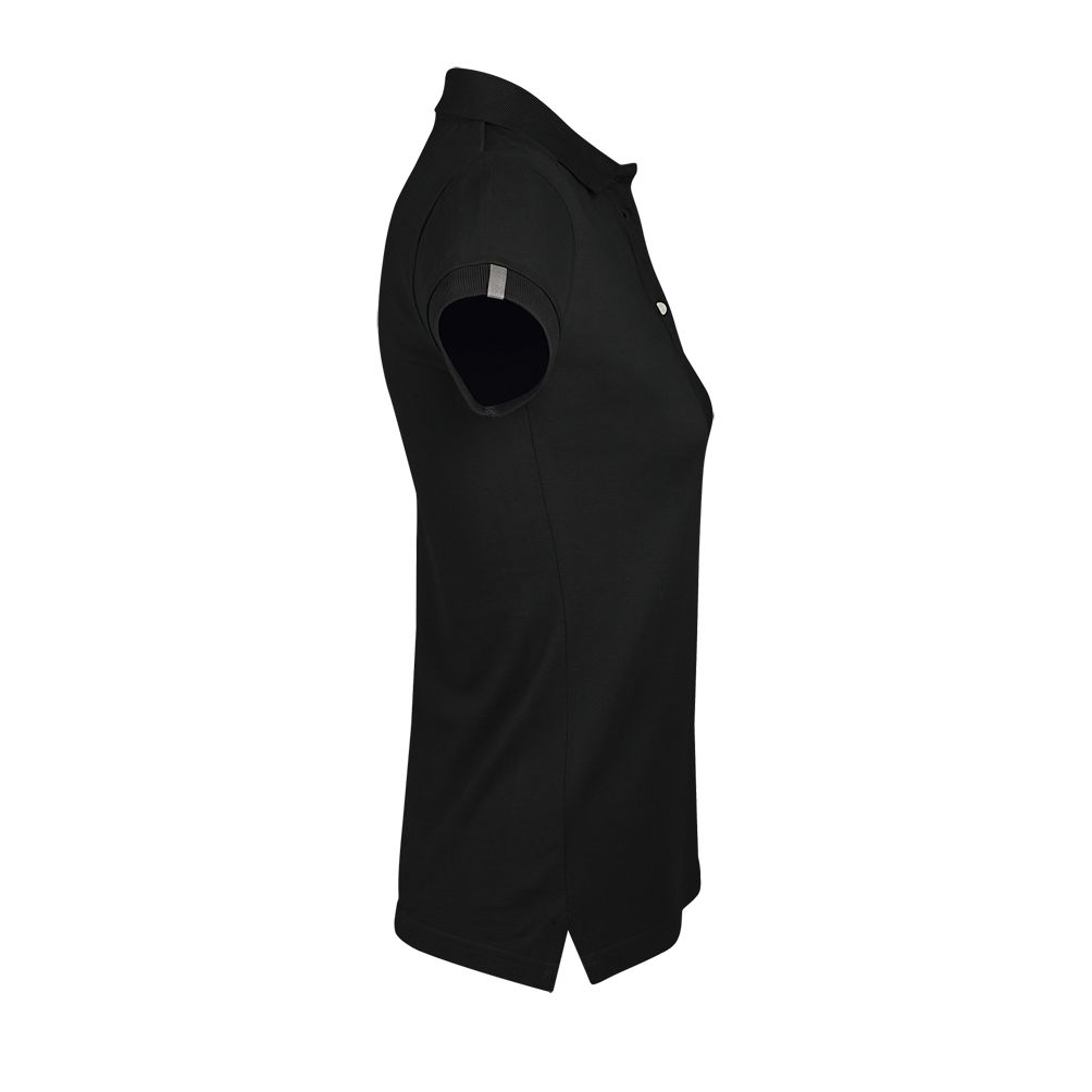 Portland Women Damen Poloshirt Kurzarm in Farbe Black