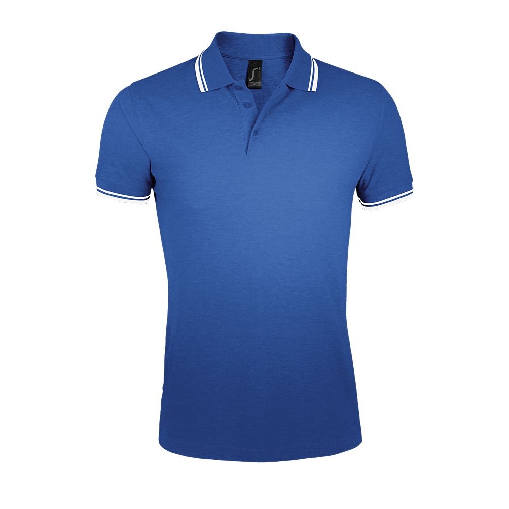 Pasadena Men Herren Poloshirt Kurzarm in Farbe Royal blue / White