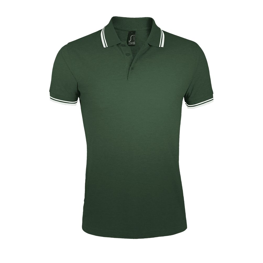 Pasadena Men Herren Poloshirt Kurzarm in Farbe Forest green / White